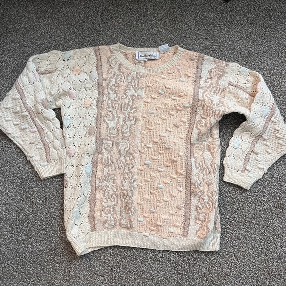 Pastel needleworks vintage chunky sweater size small check measurements - Picture 1 of 4